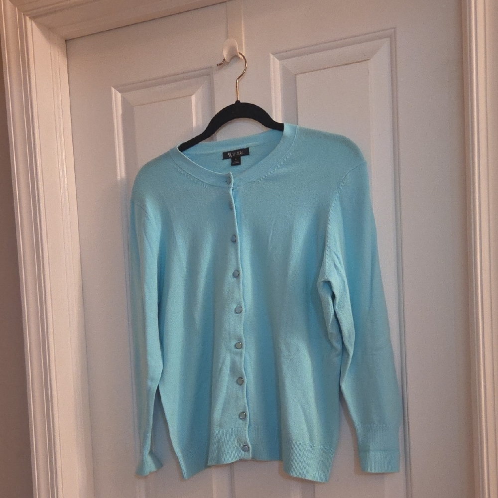 Sisters Light Blue Cardigan Sweater Large